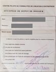 Récépissé de dépôt dossier CFCE